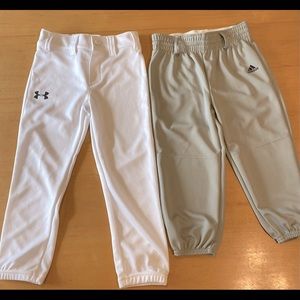 Under Armour & Adidas Kids Baseball Pants Bundle